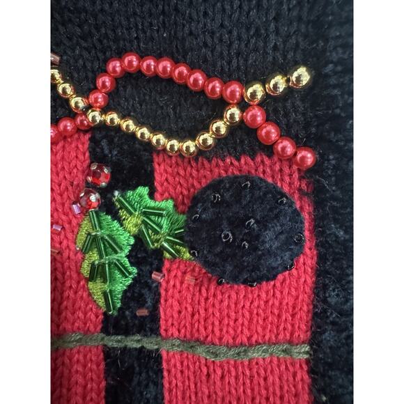 Vtg Berek 2 By Takako Sakon Cardigan Christmas Poinsettia Cabincore Sweater - Picture 13 of 15